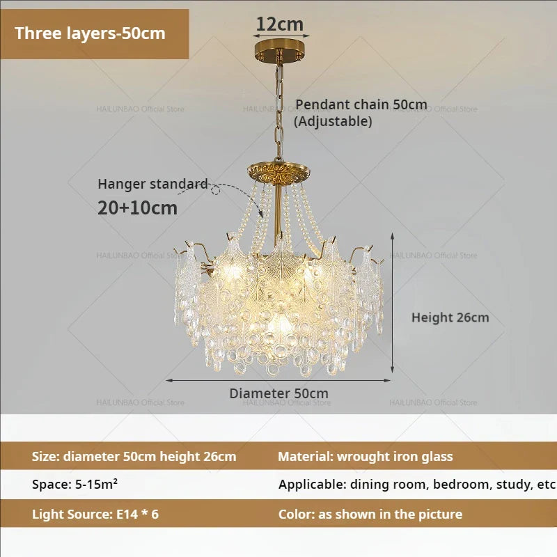 Luxury Cream Wind Crystal Chandelier: High-End Living Room, Dining Room, Bedroom Light