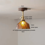 Yellow Glass LED Ceiling Lamp - Modern Nordic Style Lighting Fixtures