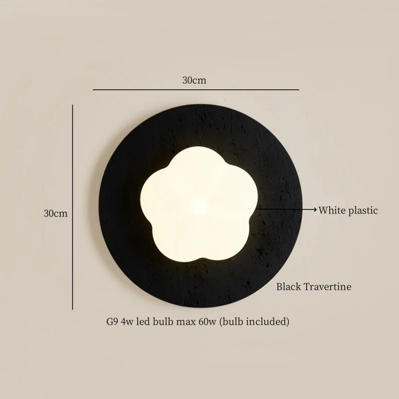 Afralia™ Pumpkin LED Wall Lamp Modern Black Travertine Living Room Stair Light