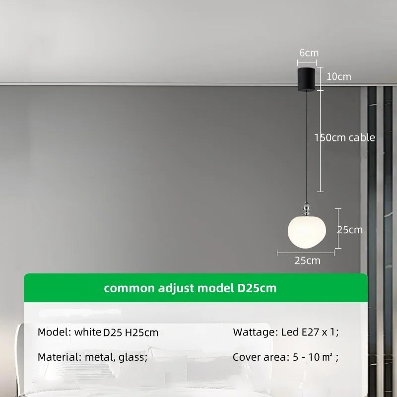 Nordic Chrome Globe Pendant Lights - Modern LED Indoor Light