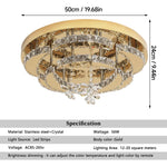 Crystal Drop Chandelier Ceiling Light with RC Dimming for Modern Home Decor