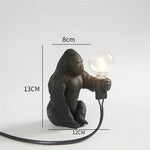 Resin Monkey Table Lamp: Decorative Gorilla Bedroom Light Fixture