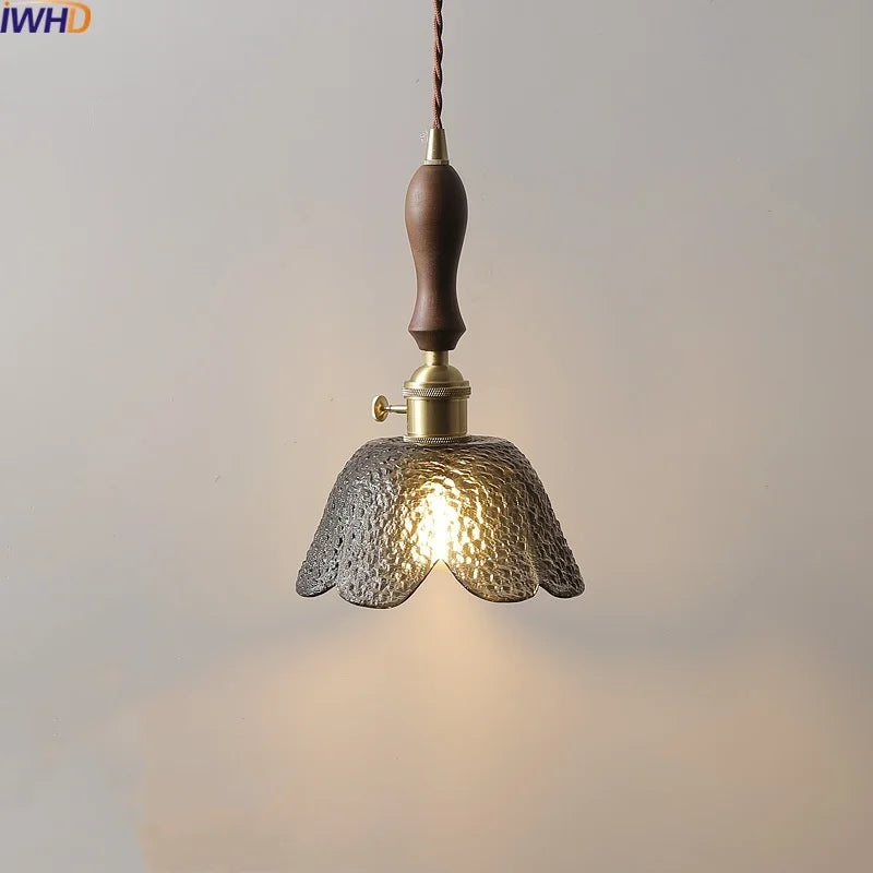 Gray Glass LED Pendant Lamps, Nordic Modern Design for Bedroom, Living Room Lighting Fixtures