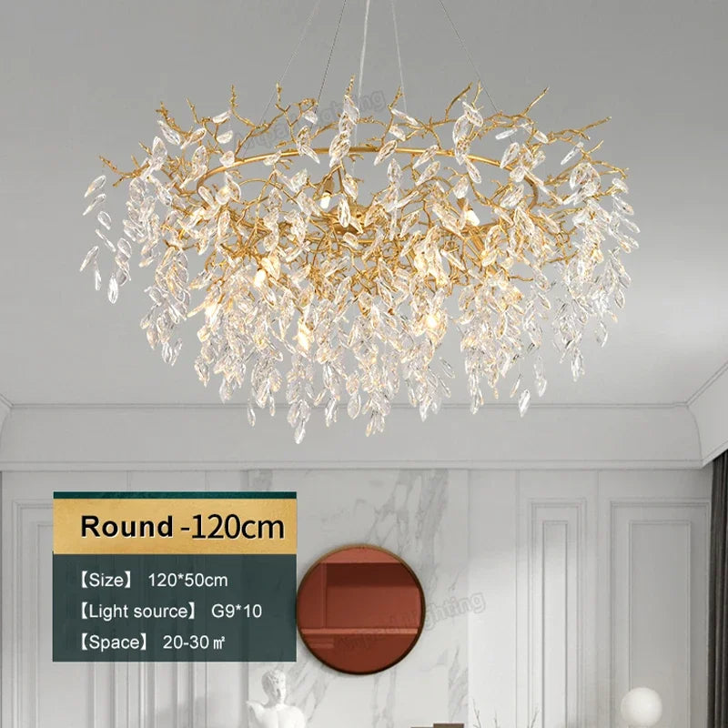 Luxury Crystal Chandeliers: Modern Metal Hanging Lamp for Dining Living Room Hotel Hall