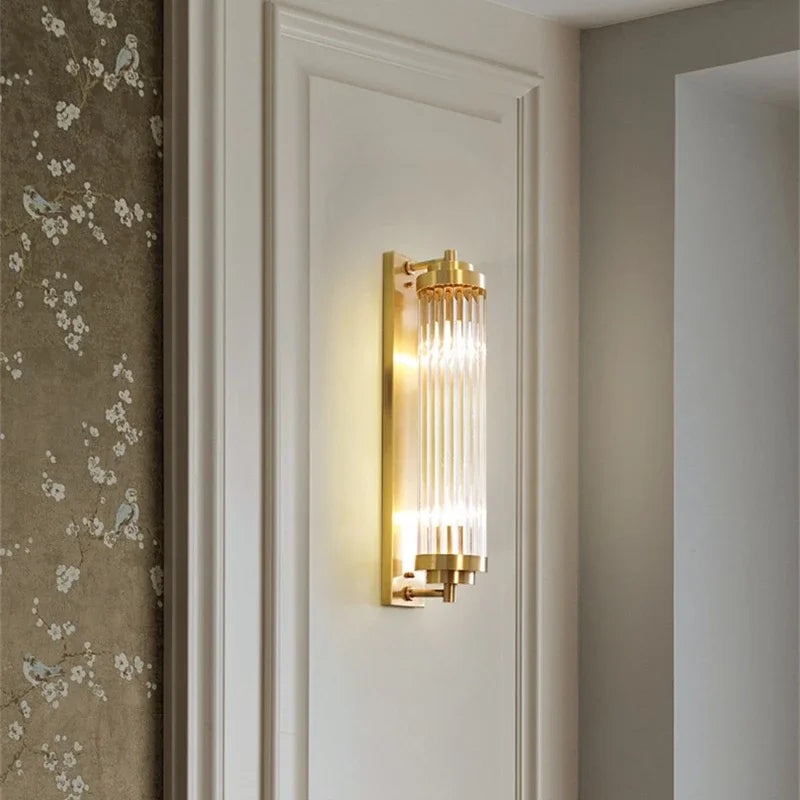 Crystal LED Gold Wall Sconce Modern Bedroom Decor Sconce Fixture