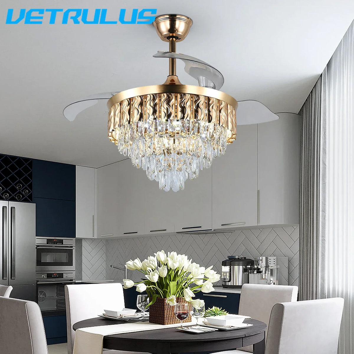 Smart Ceiling Fan with Remote Control and LED Light