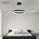 Crystal Rings LED Chandelier Black&White Frame