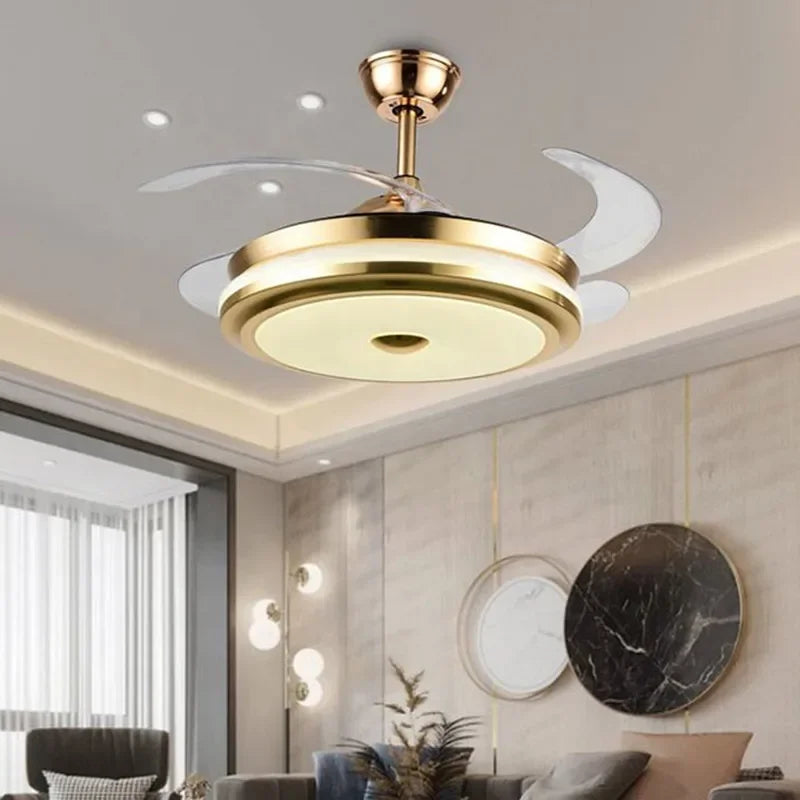 42" Smart LED Ceiling Fan Light with Retractable Blades and Remote Control