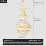 Crystal Chandelier: Villa High Living Room Luxury Lighting