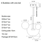 Nordic Mickey LED Glass Ball Pendant Light for Home Decor and Kitchen Lighting