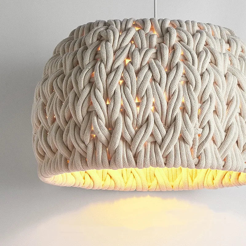 Nordic Rope Chandelier: Minimalist E27 LED Pendant Light Fixture