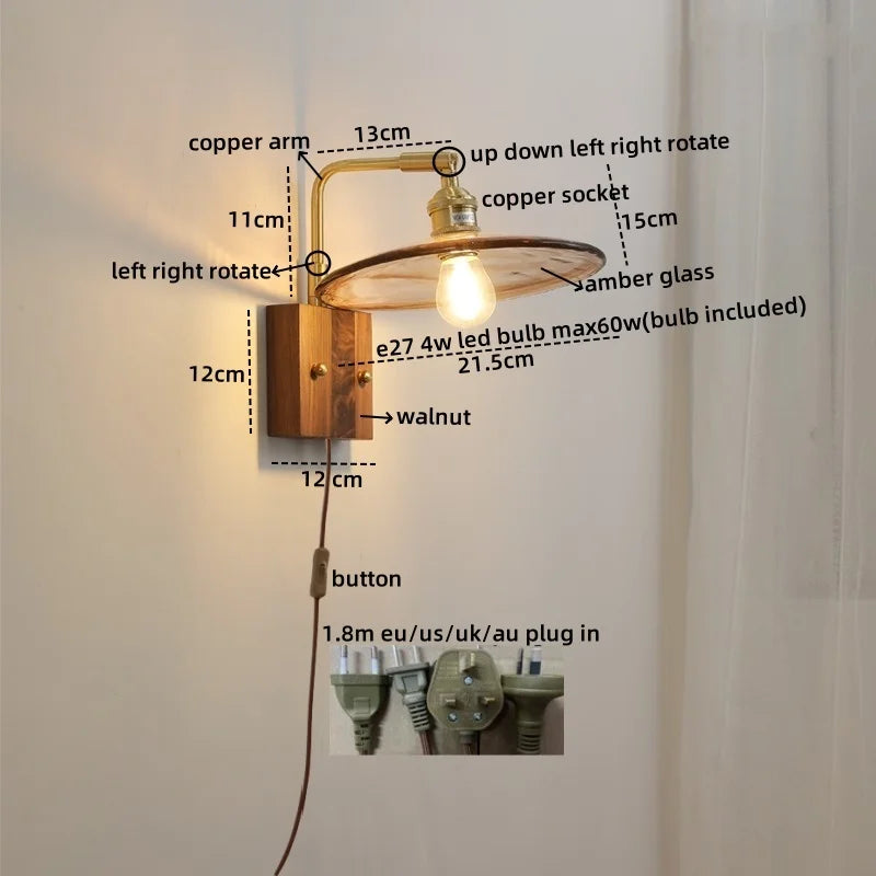 Nordic LED Glass Wall Lamps for Bathroom Living Room Bedroom Stair Light Fixtures