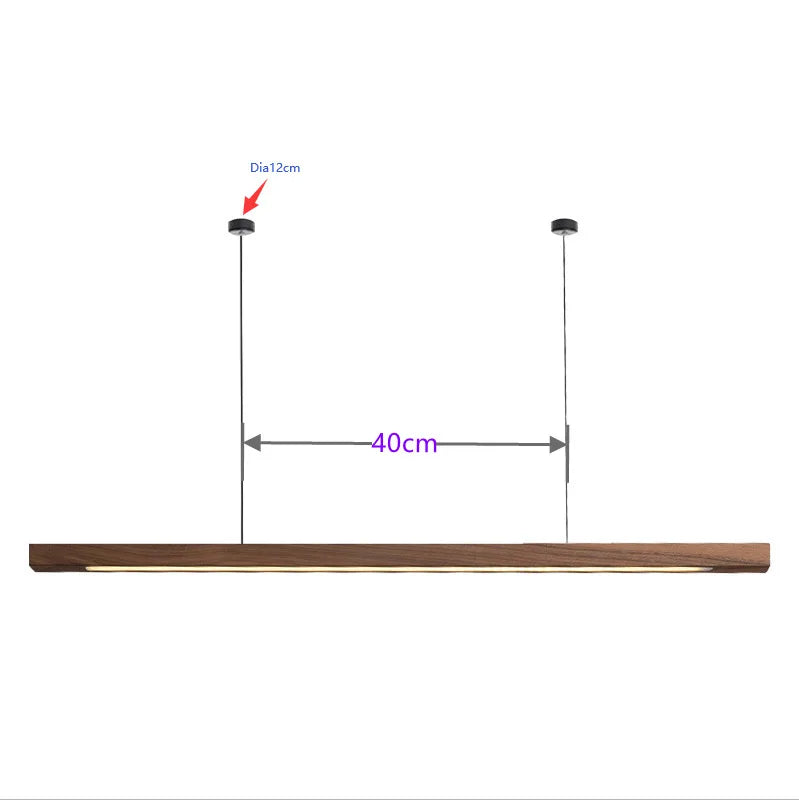 Walnut Wood Pendant Light LED Modern Minimalist Restaurant Bar Counter Droplight