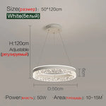 Crystal Ring LED Pendant Light - Modern Home Lighting for Bedroom and Restaurant