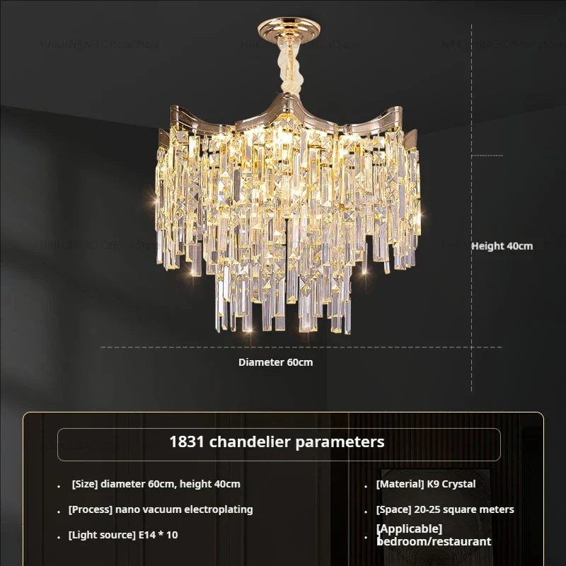Tassel Crystal Chandelier: Postmodern Luxury Lamp for Living Room, Bedroom, and Restaurant