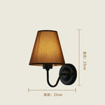 Fabric Lampshade Wall Sconce with LED Bulb for Home Decoration