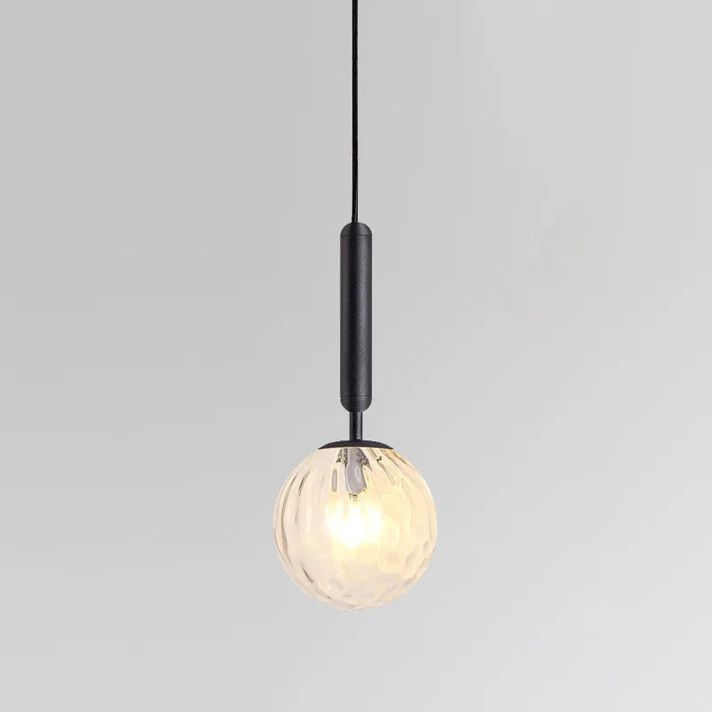 Glass Ball Pendant Lamp LED Hanging Light for Minimalist Living Room