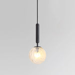 Glass Ball Pendant Lamp LED Hanging Light for Minimalist Living Room