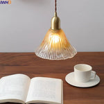 Copper Glass LED Pendant Lamps Modern Style Nordic Hanging Light Fixtures