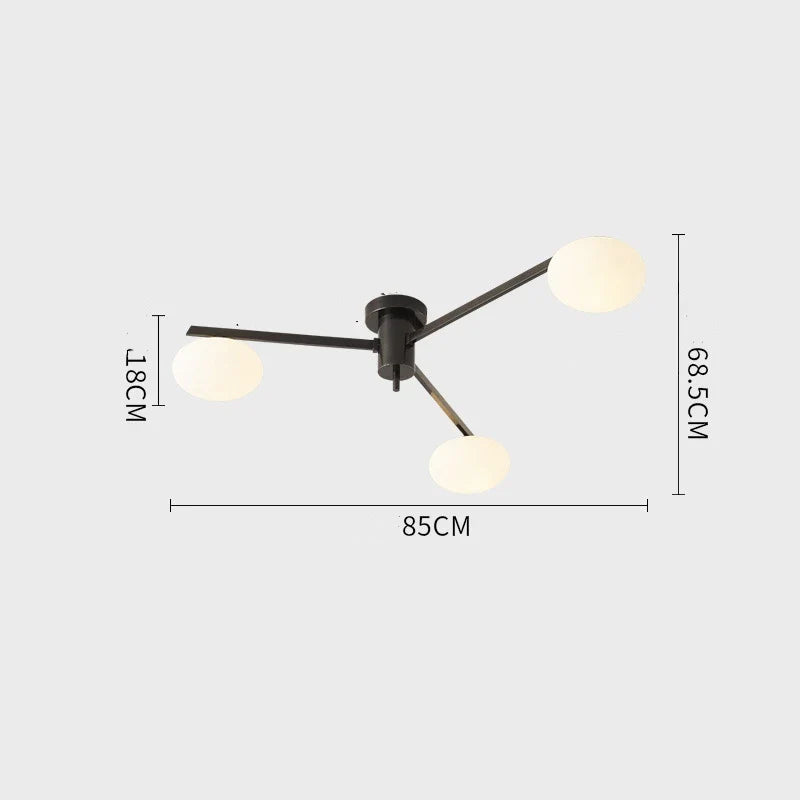 Brass Glass Ceiling Lamp, G9 Bulb Suspension Light for Bedroom, Living Room
