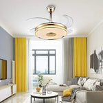 90 Modern Ceiling Fan with Bluetooth Speaker, LED Light, and Remote Control