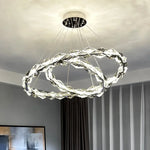 Crystal Chandelier Pendant Light - Dimmable Modern Luxury LED Chrome Luminaria