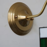 Green Glass LED Wall Sconce Copper Knob Switch Vintage Loft Stair Light