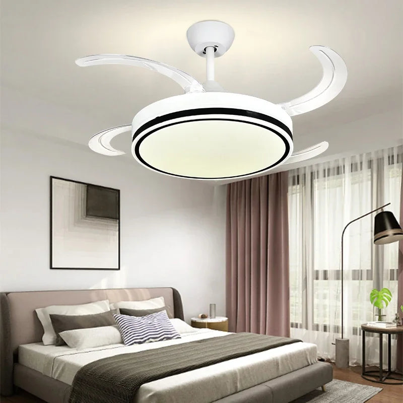 LED Fan Lamp: Modern Invisible Ceiling Chandelier for Living Room, Bedroom & Dining Room