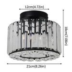 Modern Crystal Chandelier Flush Mount Ceiling Light for Bedroom Hallway Office