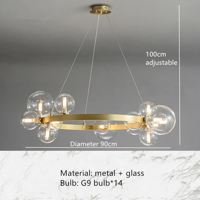 Nordic Glass Ball LED Chandelier Pendant Light for Home Decoration