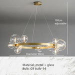 Nordic Glass Ball LED Chandelier Pendant Light for Home Decoration
