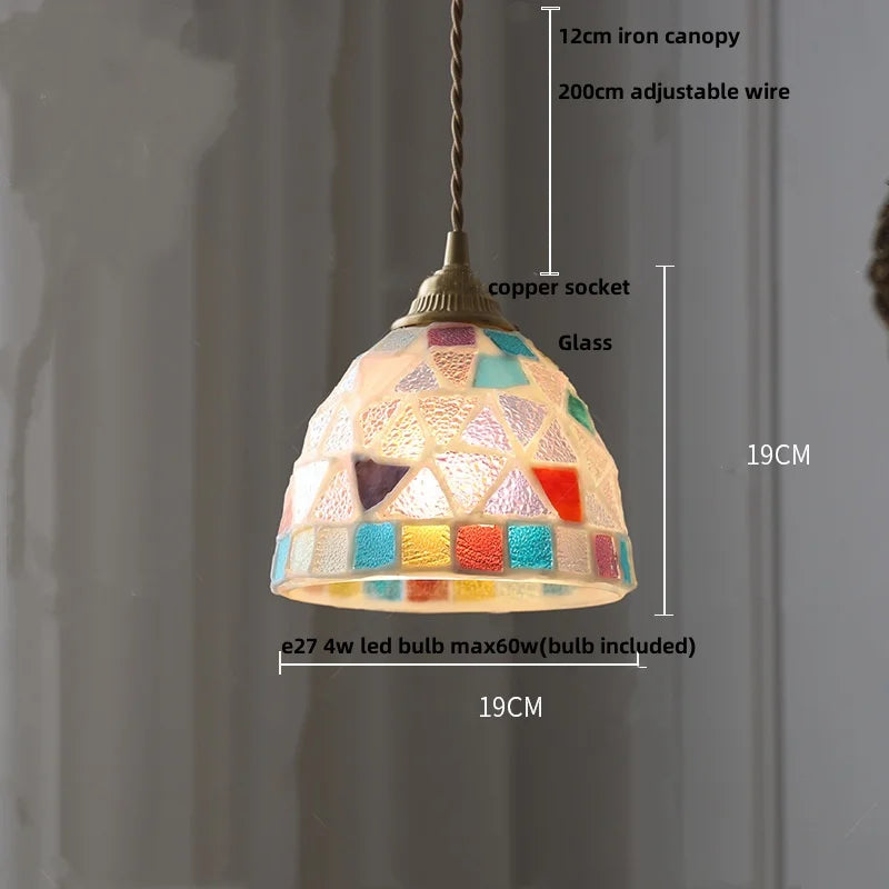Wood LED Glass Pendant Light: Modern Nordic Adjustable Hanging Lamp