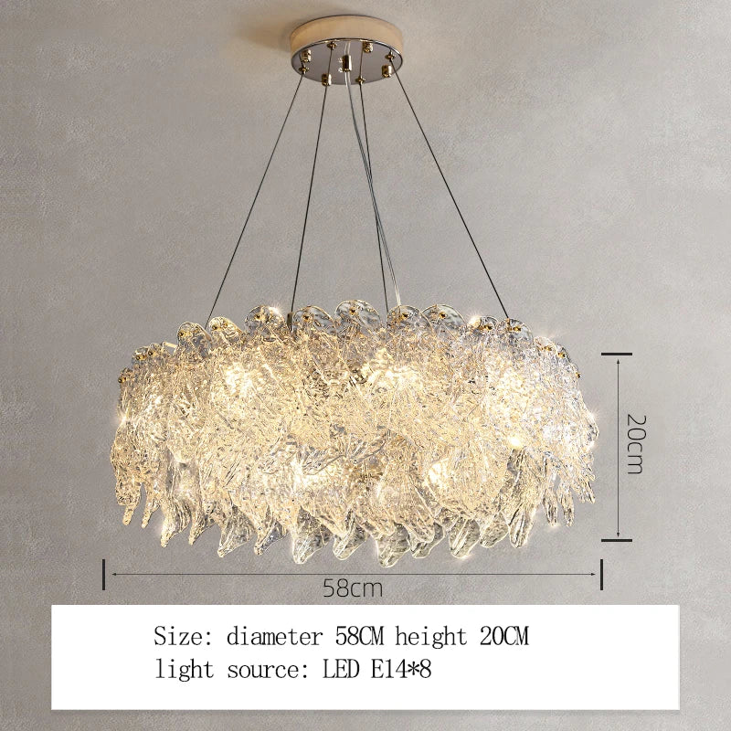 Luxury Crystal LED Round Ceiling Chandelier: Modern Bedroom & Living Room Pendant
