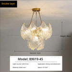 Pearl Crystal Chandelier for Dining Living Bedroom, Elegant French Shell Glass Light