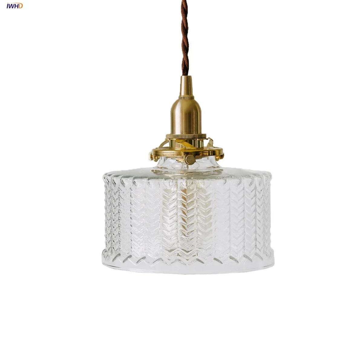 Clear Glass LED Pendant Light Fixture with Copper Socket for Modern Home Decor