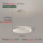 Crystal Ring LED Pendant Light - Modern Home Lighting for Bedroom and Restaurant