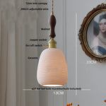 Wood Ash LED Pendant Light - Adjustable Nordic Modern Hanging Lamp