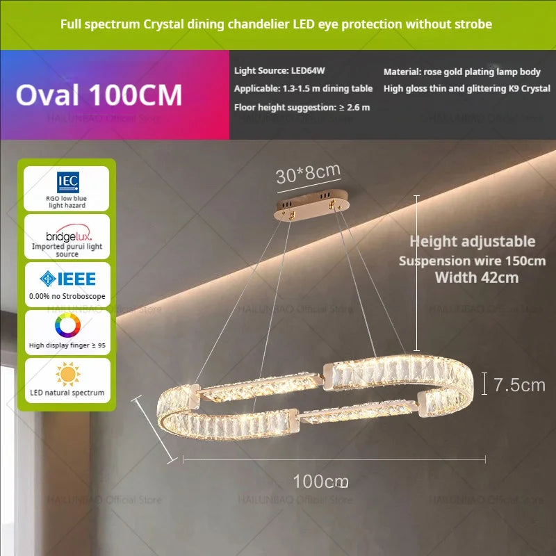 Light Luxury Crystal Chandelier for Elegant Living & Dining Atmosphere