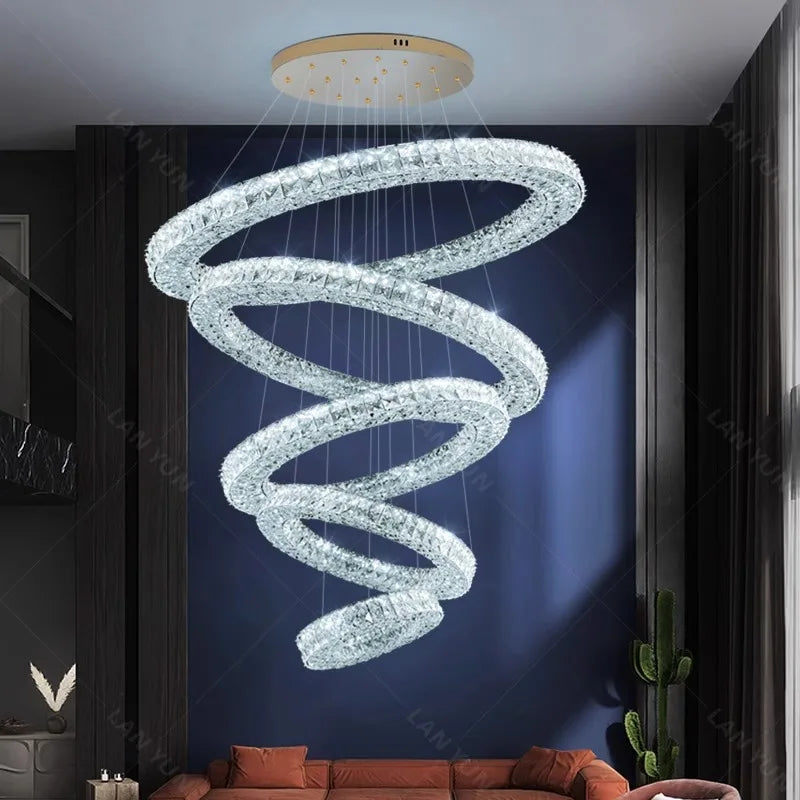 Luxury Crystal Chandelier Pendant Light for Living Room, Staircase & Ceiling.