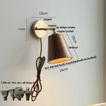 Walnut Wood LED Wall Lamp Sconce Rotatable Up Down Pull Chain Switch Canopy