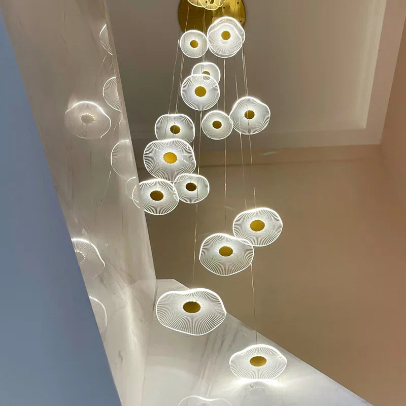 Modern Acrylic LED Pendant Chandelier for Living Dining Room Staircase Lighting