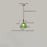 Afralia™ Green Glass LED Pendant Lights American Vintage Hanging Lamp