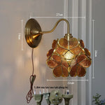Amber Glass Wall Sconce Vintage Loft LED Vanity Light Fixture