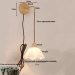 Adjustable LED Wall Light Fixture with Ceramic Wood Base for Home Decor