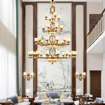 All Copper Jade Chandelier, Modern Chinese Style for Living Room, Bedroom, Dining Room.
