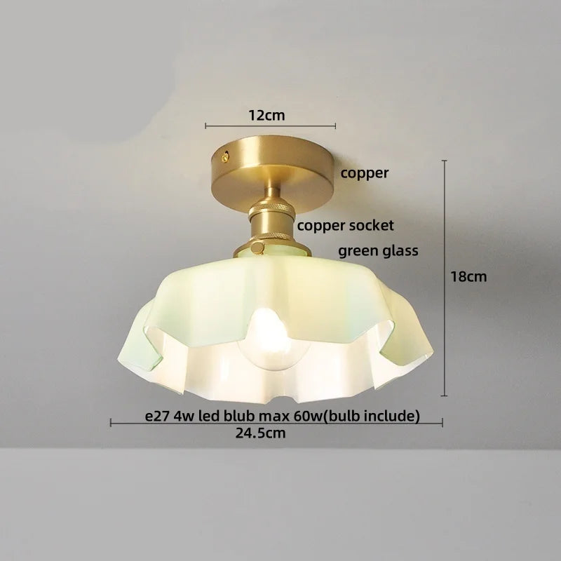 Wood LED Ceiling Light Milk Yellow Resin Plafond Lamp Modern Nordic Decor