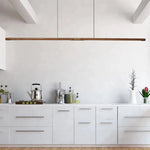Walnut Pendant Lamp 220cm Solid Wood LED Dining Room Light Luxurious Living Room Light