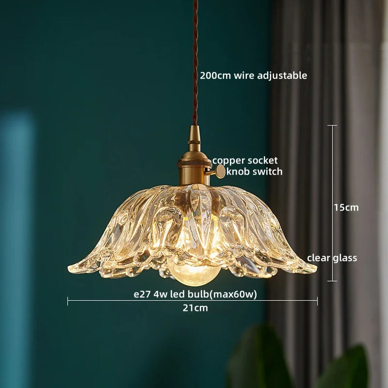Clear Glass LED Pendant Light | Nordic Hanging Chandelier for Kitchen, Living Room