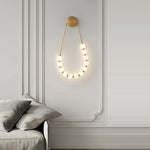 Black Gold LED Her Necklace Wall Lamp Sconce for Bedroom & Corridor