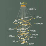Stylish Staircase Chandeliers LED Pendant Light Lamps for Modern Living Room Lighting